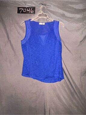 Cato Royal Blue Lace-Trim Sleeveless Tank